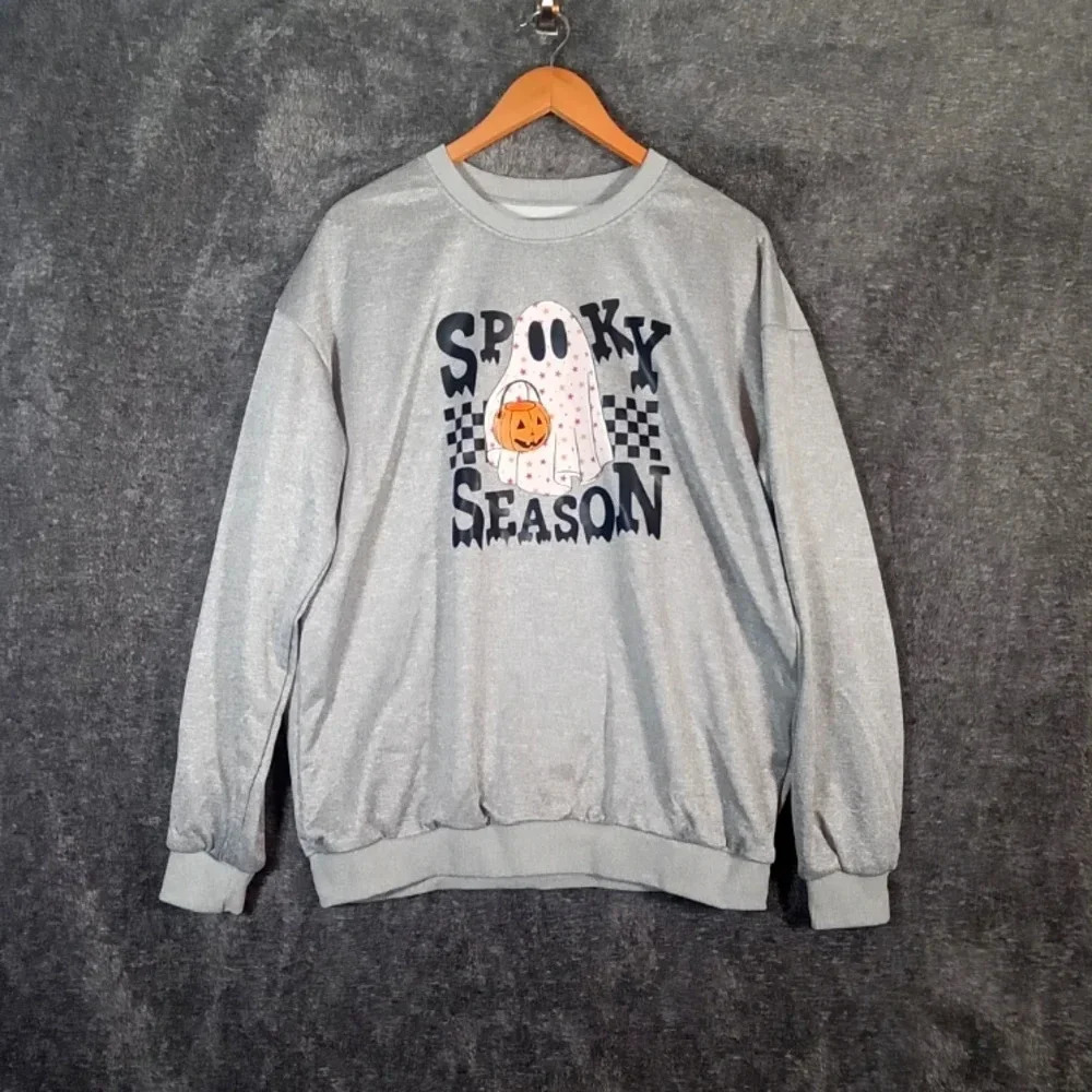 Halloween homemade sweatshirt spooky season long sleeve women's size extra large